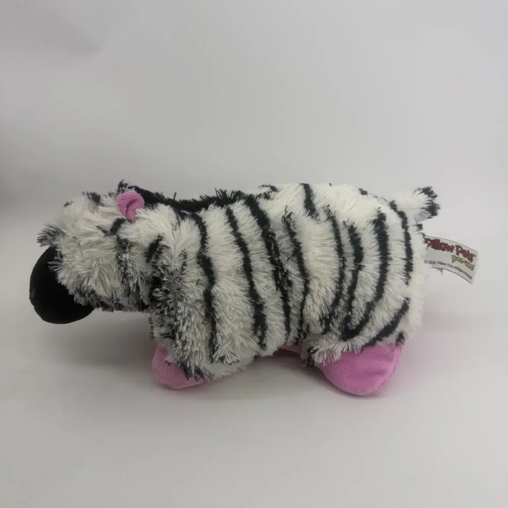Pillow Pets Zebra Plush 2010 Original Black White Pink Retired